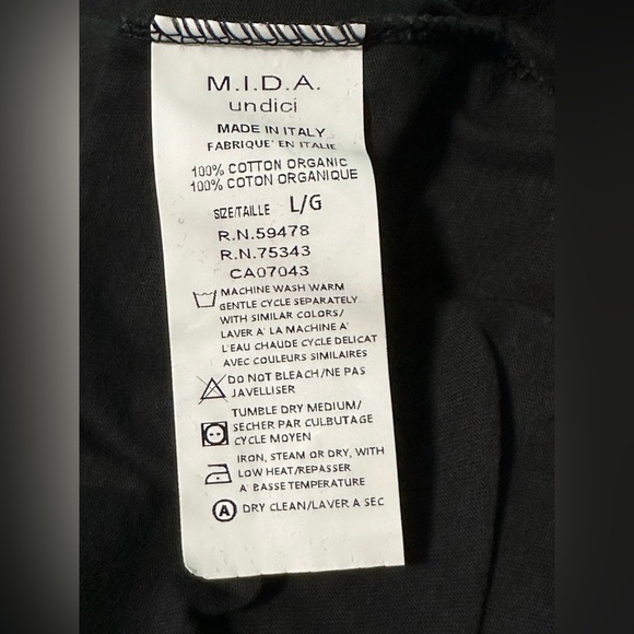 New M.I.D.A man, organic cotton T-shirts, size, large, made in Italy - Picture 4 of 4
